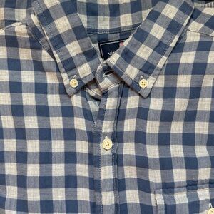 Vineyard vines men’s small hundred percent cotton Crosby shirt blue gray gingham